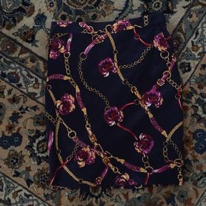 Charter Club navy floral pencil skirt 6P